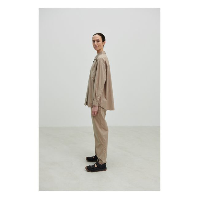 Edgar Organic Cotton Poplin Shirt | Beige