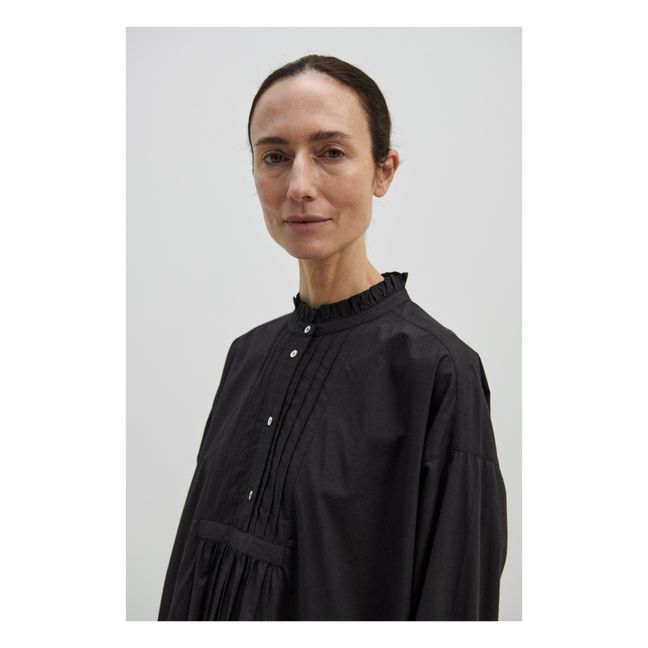 Florian Organic Cotton Poplin Dress | Black
