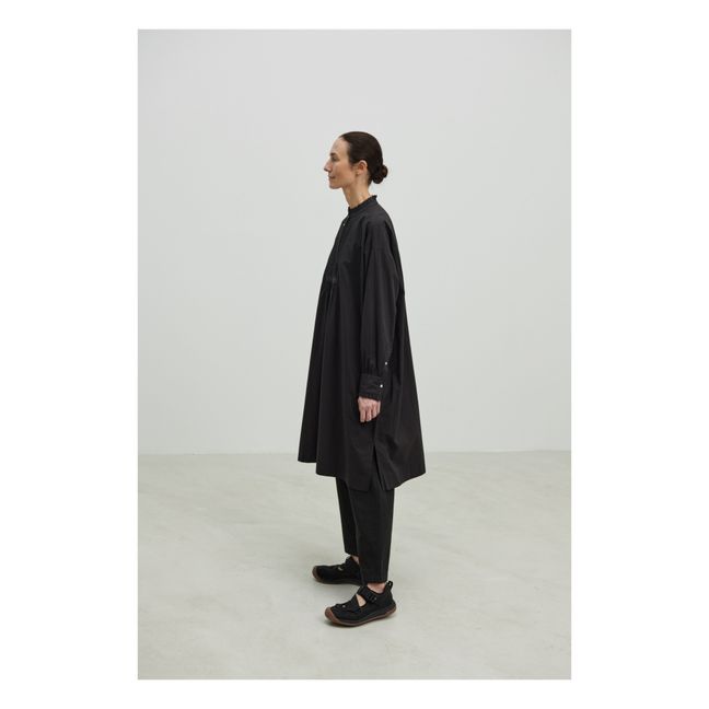 Florian Organic Cotton Poplin Dress | Negro