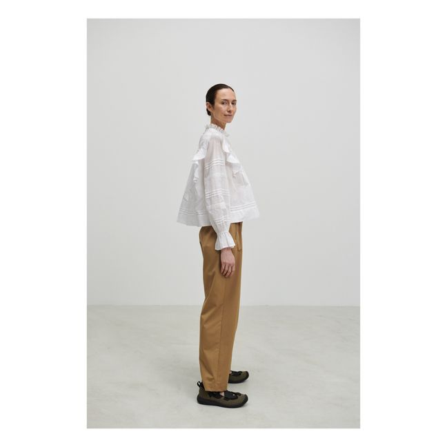 Mallow Frilly Organic Cotton Blouse | Weiß