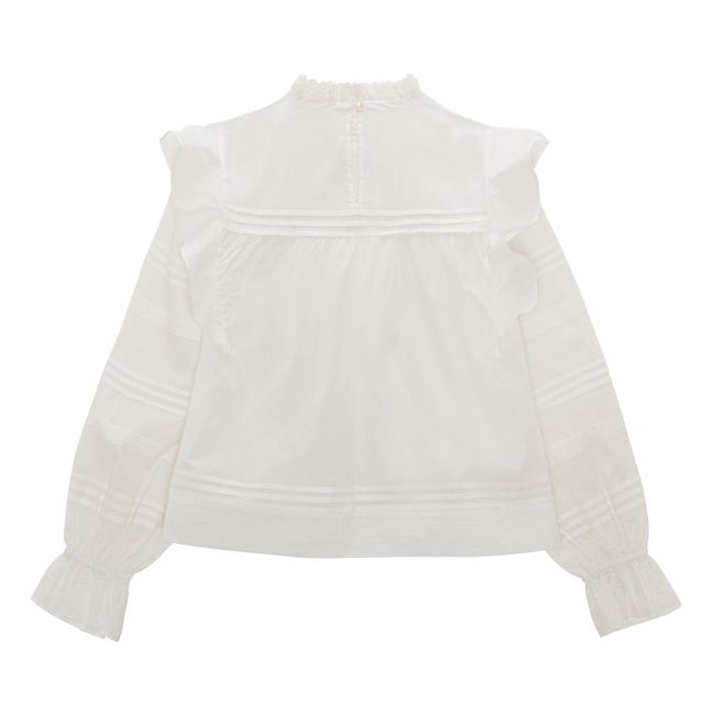 Mallow Frilly Organic Cotton Blouse | Weiß
