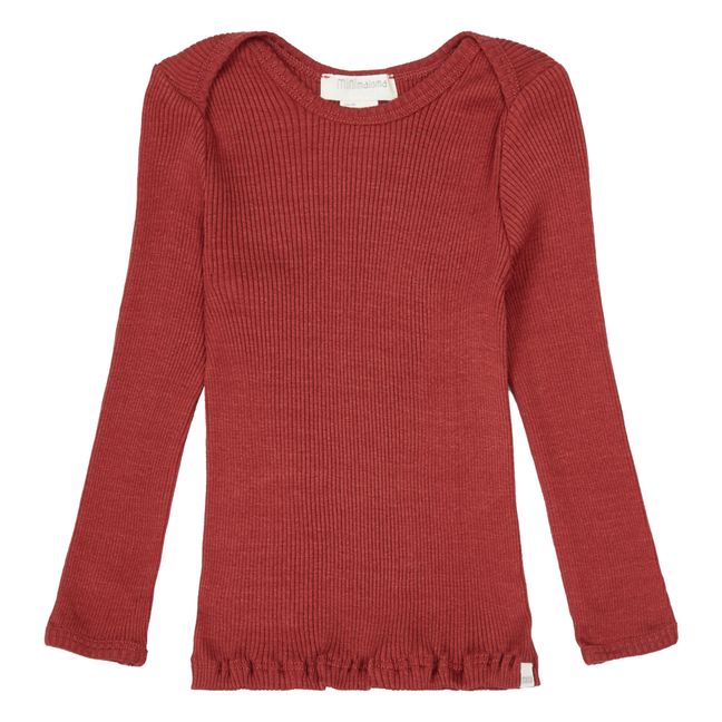 Camiseta de algodón y seda de Belfast | Rojo