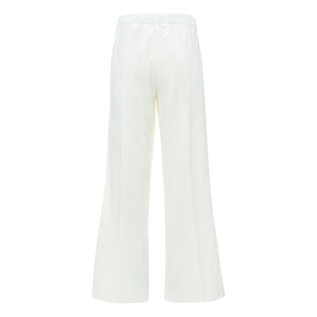 Flared Corduroy Trousers  | White