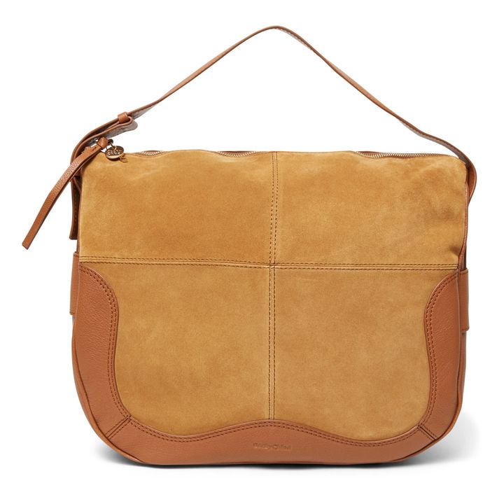 Hana Dual-Material Shoulder Bag | Caramelo- Imagen del producto n°0