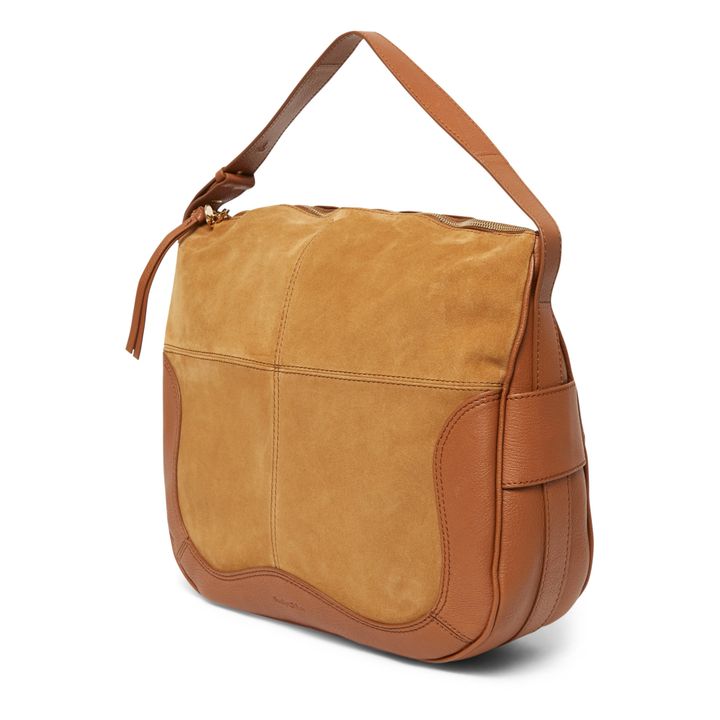Hana Dual-Material Shoulder Bag | Caramelo- Imagen del producto n°1