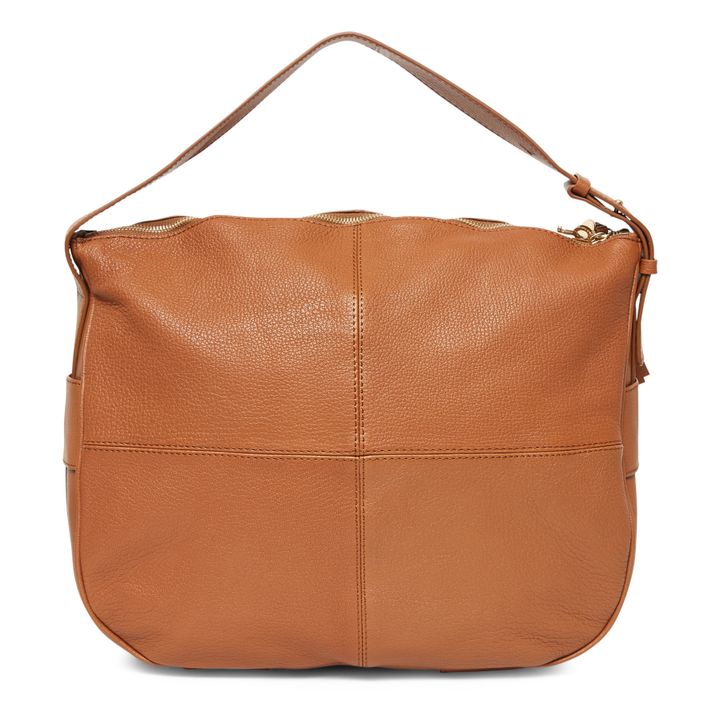 Hana Dual-Material Shoulder Bag | Caramelo- Imagen del producto n°2