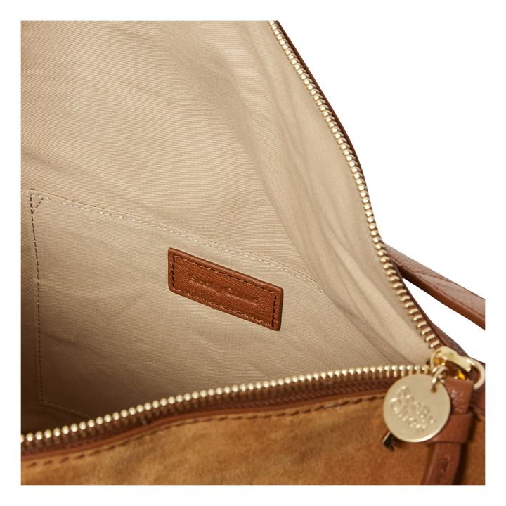 Hana Dual-Material Shoulder Bag | Caramello- Immagine del prodotto n°3