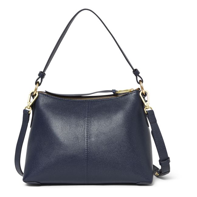 Joan Leather Eyelet Detail Bag | Graphite Blue