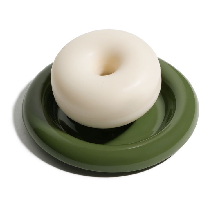 Jabonera de porcelana Halo | Verde Oscuro- Imagen del producto n°3