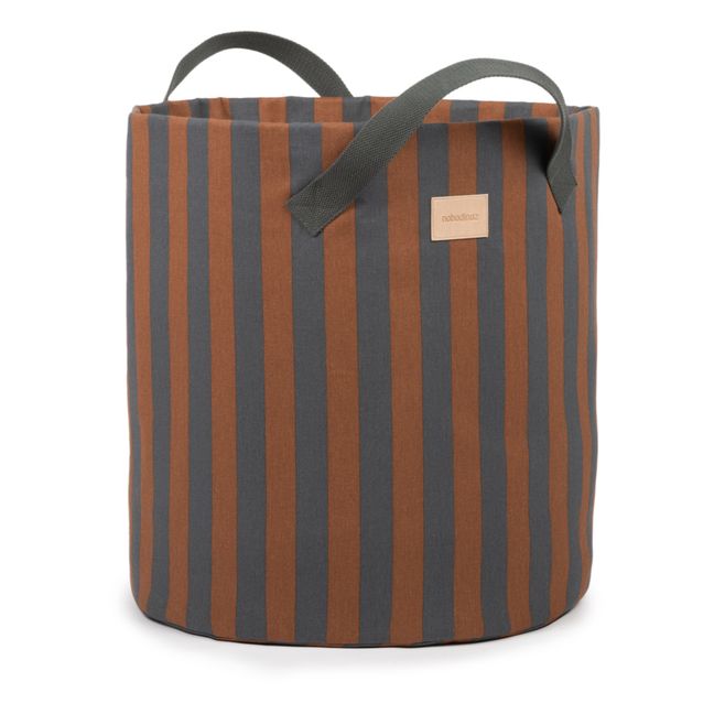 Panier de rangement Majestic en coton bio | Bleu