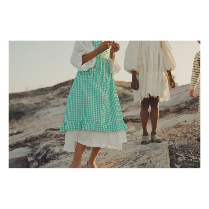 Yoli & Otis - Valeriane Checked Apron Dress - Blue | Smallable