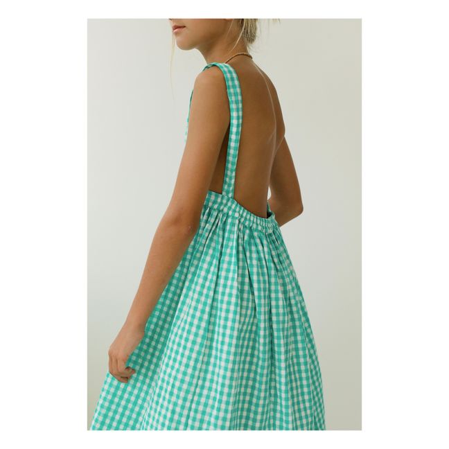 Valeriane Checked Apron Dress | Blue