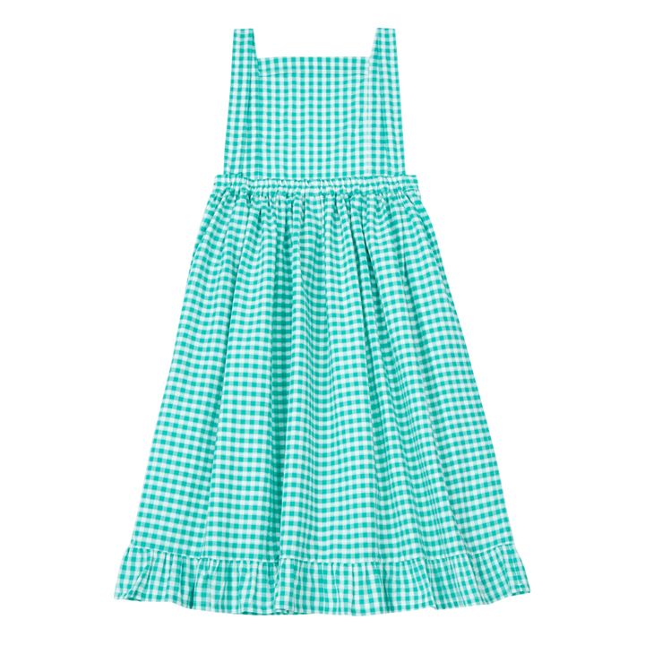 Valeriane Checked Apron Dress | Blu- Immagine del prodotto n°1