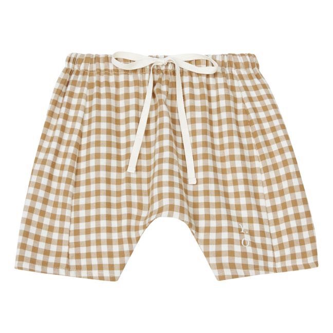 Short Coton Bio Carreaux Haru | Ecru