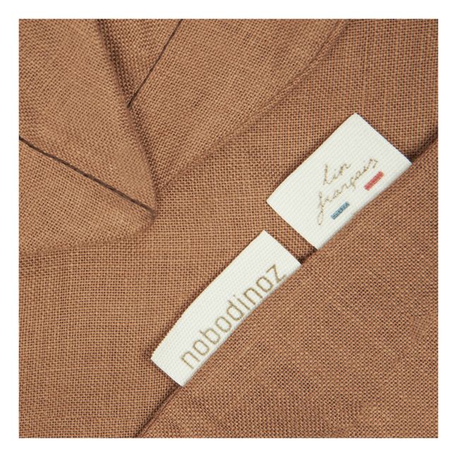 Doudou lange Feuille - Lin Français | Noisette