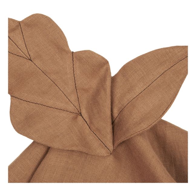 Schmusetuch Blatt - Französisches Leinen | Haselnussbraun