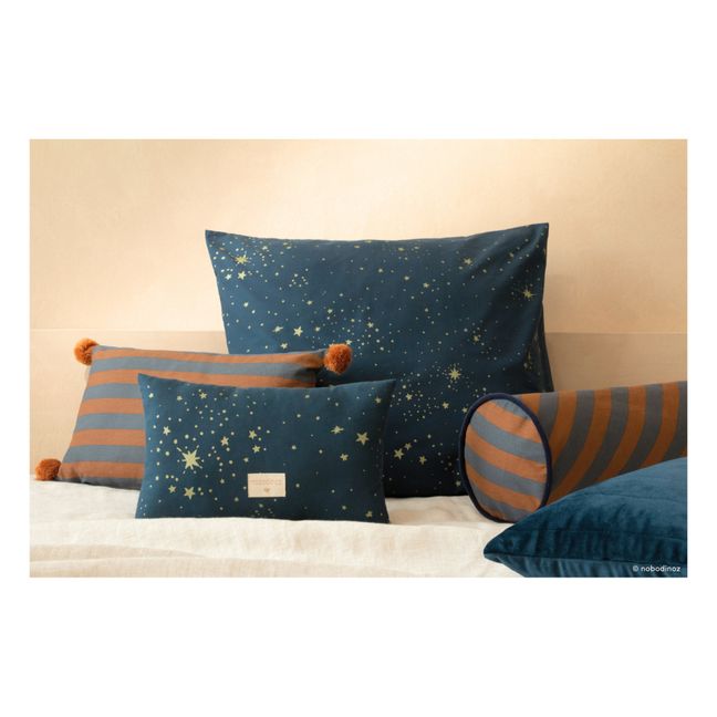 Coussin rectangulaire Majestic en coton bio | Bleu