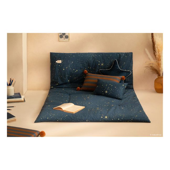 Coussin rectangulaire Majestic en coton bio | Bleu