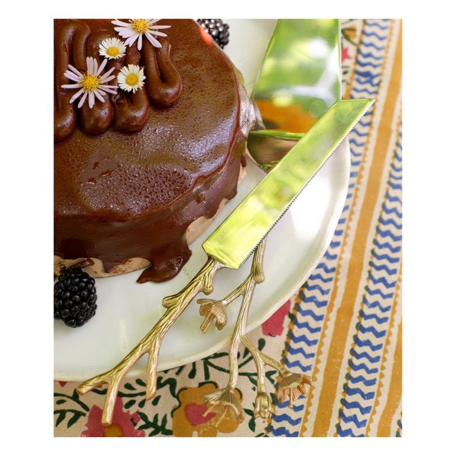 Ava Blossom Dessert Cutlery - Set of 2 | Gold