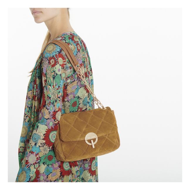 Bolso acolchado Moon MM Ante | Avellana