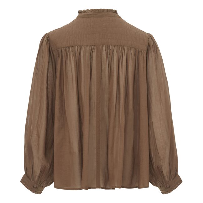 Alabama Silk Cotton Blouse | Brown