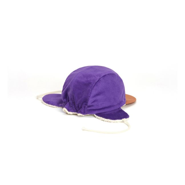 Robin Snake Logo Fur-Lined Cap | Purple