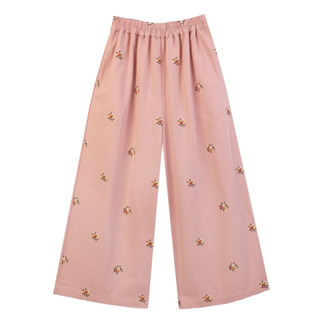 Tupelo Floral Embroidered Trousers | Dusty Pink