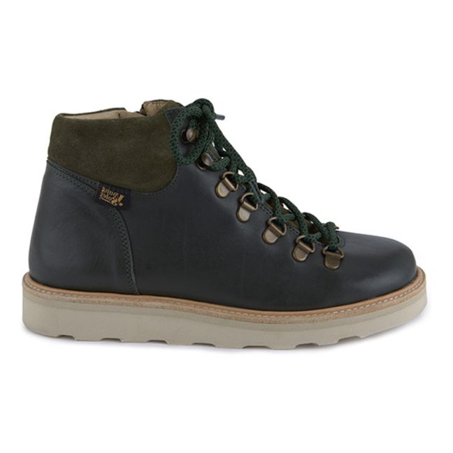 Eddie Lace-up Boots | Chrome green