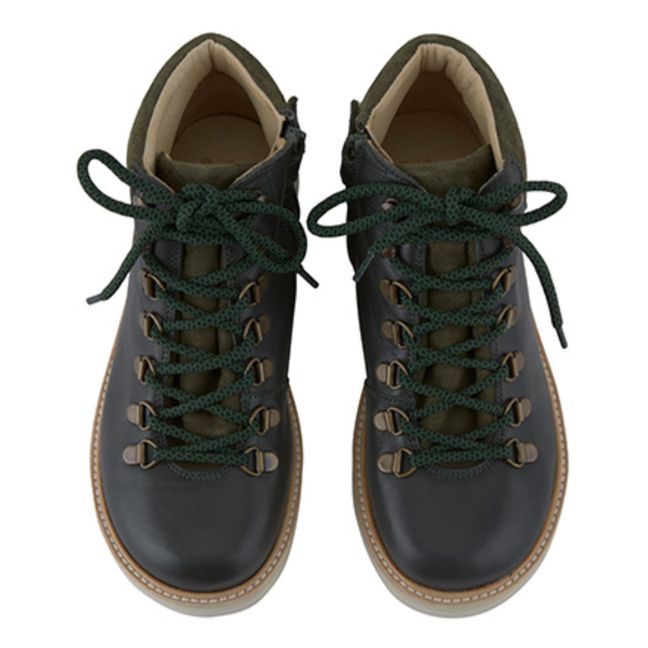 Eddie Lace-up Boots | Chrome green