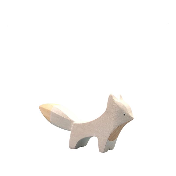 Figurine en bois Renard polaire debout- Product image n°0