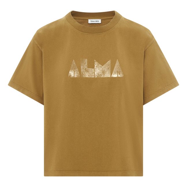 Alma Organic Cotton Boxy Print T-shirt | Khaki