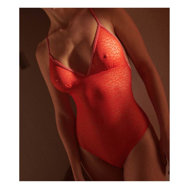 Coline Panther Bodysuit | Rosso