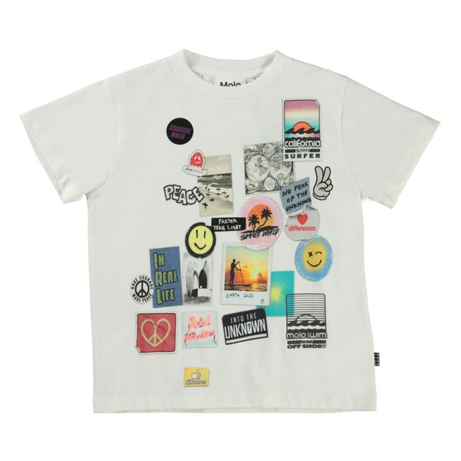 T-Shirt in cotone organico Stickers | Ecru
