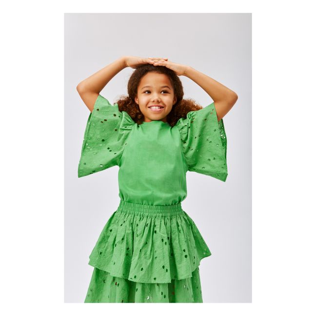Ritza Short Sleeve Openwork T-Shirt | Verde