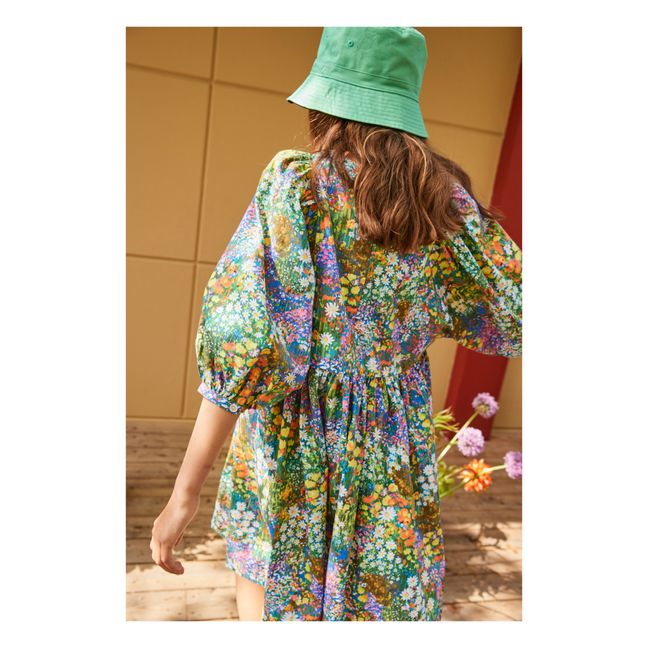 Caio Floral Organic Cotton Dress | Green