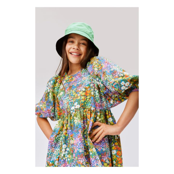 Caio Floral Organic Cotton Dress | Green- Product image n°3