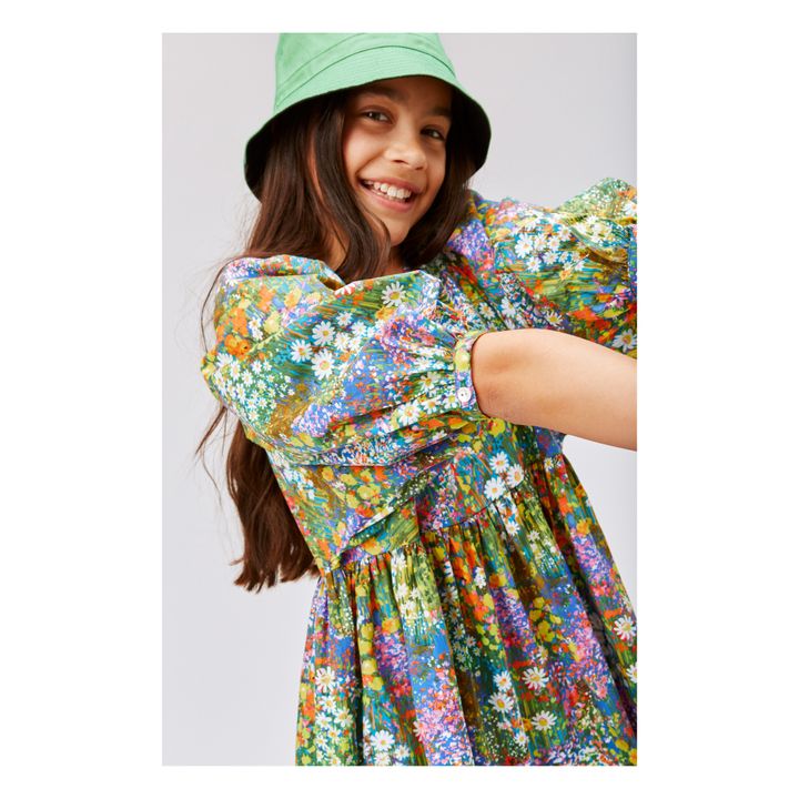 Caio Floral Organic Cotton Dress | Green- Product image n°5