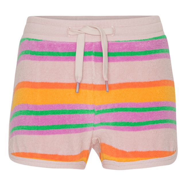 Aliya Striped Terry Shorts | Pink