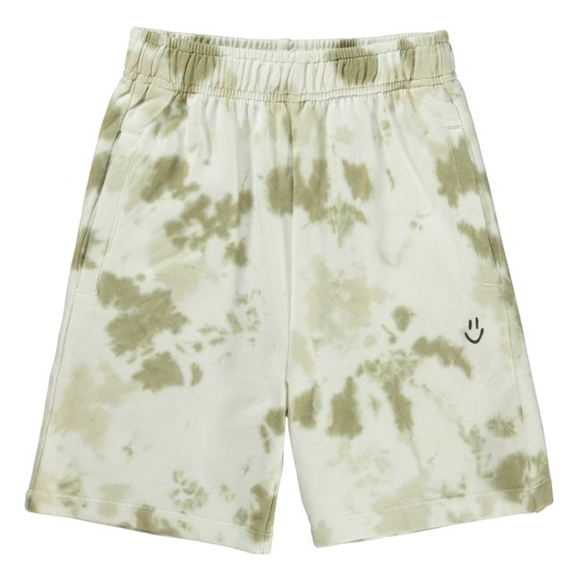 Tie-Dye Organic Cotton Shorts | Verde militare