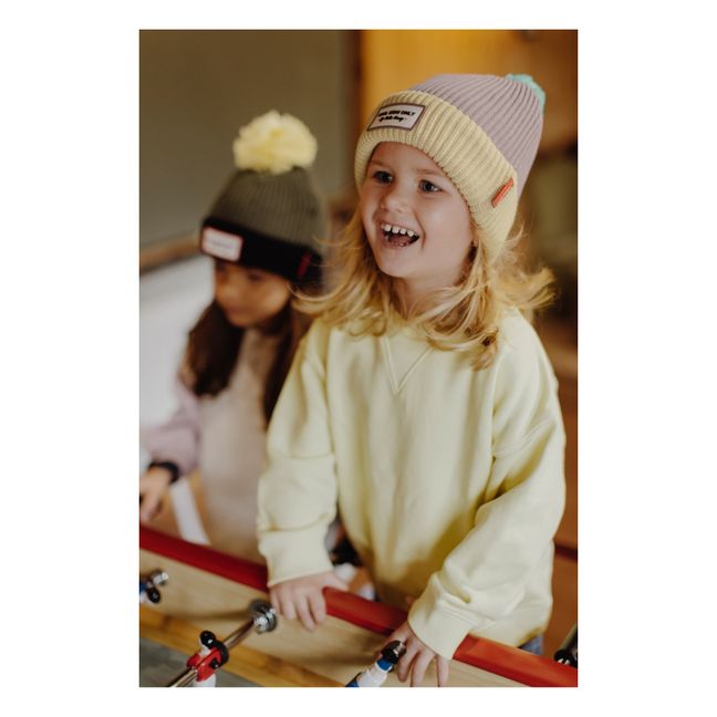 Bonnet Color Block Coton Bio | Camel