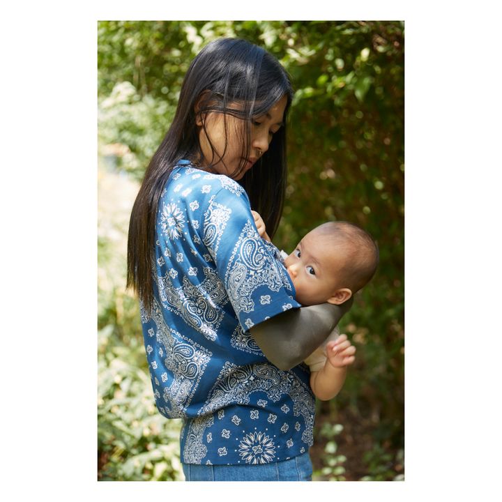 T-Shirt per l'allattamento Bandana in cotone Oeko-Tex | Blu- Immagine del prodotto n°1