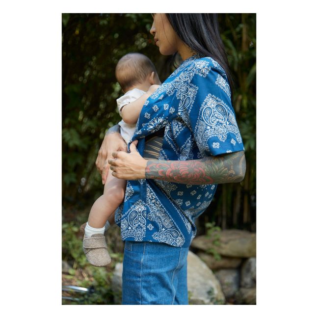 Bandana OEKO-TEX Cotton Breastfeeding T-shirt | Blue