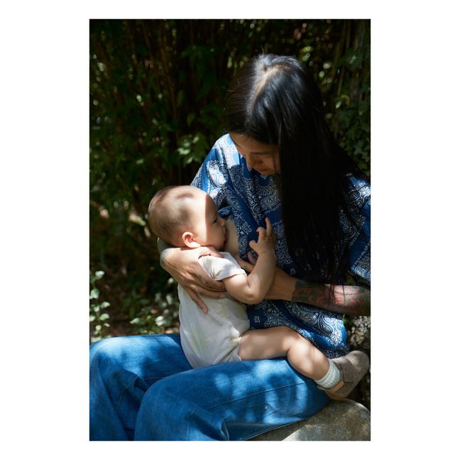 T-shirt d'Allaitement Bandana Coton Oeko-Tex | Bleu