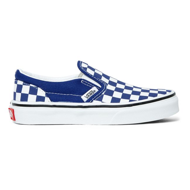 Blue Checkered Slip-On Shoes | Blau