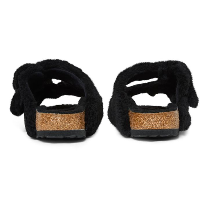 Sandalias de piel de oveja Arizona Teddy - Colección Adulto | Negro- Imagen del producto n°2