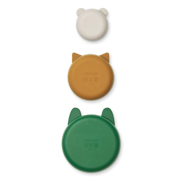 Ciotole Eddie in silicone - Set da 3 | Verde