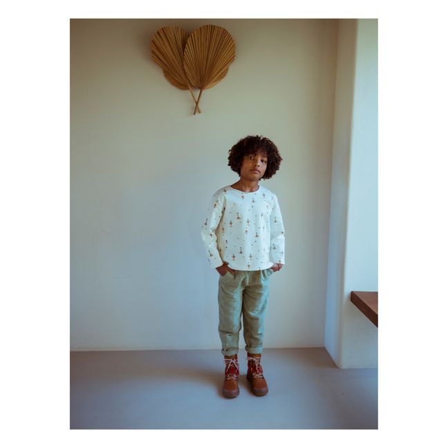 Organic Cotton Checked Trousers | Salvia