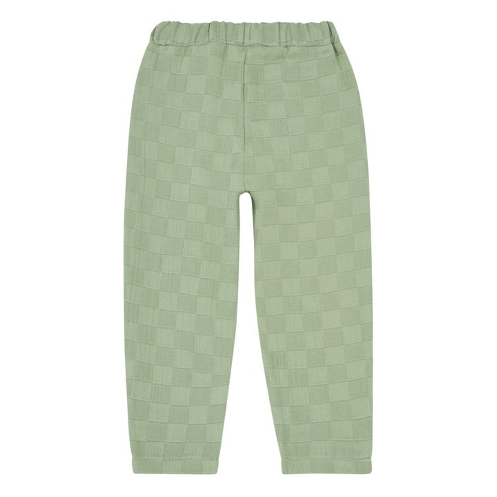 Organic Cotton Checked Trousers | Sage- Product image n°3