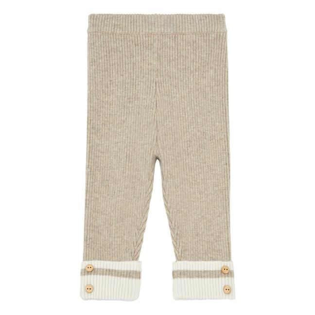 Marius Cashmere Ribbed Leggings | Beige