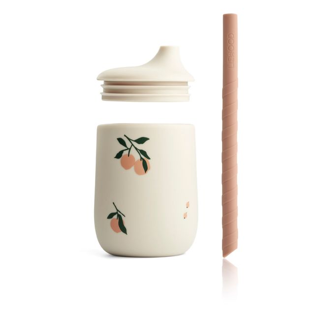Ellis Silicone Cup with Straw | Peach